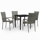 Garden Dining Set Grey and Black 3099390