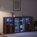 LED Sideboard 3 pcs Old Wood 202 x 37 x 100 cm Engineered Wood 3333126