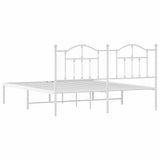 Metal Bed Frame without Mattress with Headboard White 183x213cm 353493