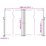 ZNTS Retractable Side Awning Beige 160x1200 cm 4004825