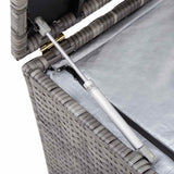 Garden Storage Box Grey 150x50x60 cm Poly Rattan 46462