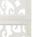 Room Divider 3 Panels White Solid Wood Paulownia 358735