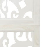Room Divider 3 Panels White Solid Wood Paulownia 358735