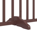 Dog Gate with Door Foldable 15 Panels Brown 750 cm Poplar Wood 3155720