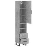 Highboard Concrete Grey 34.5x34x180 cm Engineered Wood 3198941