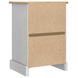 Bedside Table Corona White 45 x 35 x 64 cm Solid Pine Wood 42021186