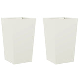 ZNTS Garden Planters White 2 pcs 45x45x75 cm Steel 851097