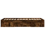 Bed Frame without Mattress Smoked Oak 75x190 cm Small Single Engineered Wood 3295531