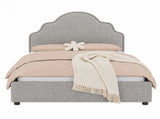 Scalloped Upholstered Kids Bed Frame 3FT Single - Princess Style Bed with Curved N606P480970G