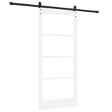 Sliding Door ORKDAL White 93 x 202 cm Solid Pine Wood and Glass 3332484