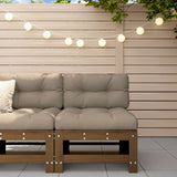 Middle Sofa with Cushions Honey Brown Solid Wood Pine 825663