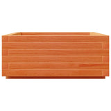 Garden Planter Wax Brown 60x60x26.5 cm Solid Wood Pine 847300