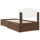 Bed Frame with Headboard Brown Oak 100 x 200 cm Engineered Wood 3413235