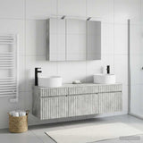 Bathroom Cabinet Set 4 pcs Concrete Grey Engineered Wood 3406658