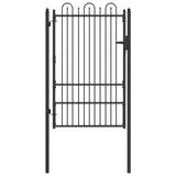 Fence Gate HORST 100 x 150 cm Steel Black Lockable 42034056