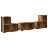 TV Cabinet Set Wall-mounted 6 pcs Old Wood Engineered Wood 3393162