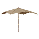 Garden Parasol with Wooden Pole Taupe 300x300x273 cm 363194