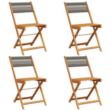 Folding Garden Chairs 4 pcs Grey Solid Wood Acacia 3214604