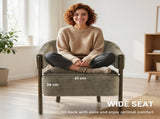 Accent Chair, Upholstered Tub Chair with Solid Wood Frame and Legs, Light Brown T3398P549984