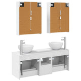 Bathroom Furniture Set 5 pcs White Engineered Wood and Glass 3406727