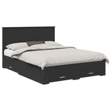 Bed Frame Black and Silver 150 x 200 cm Engineered Wood 3411290