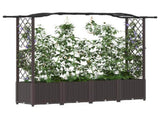 Raised Bed with Trellis and Roof Brown 204 x 40 x 141 cm PP 42032508