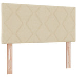 ZNTS LED Headboard Diamond Blocks Design Cream 100 cm Fabric 3338205