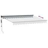Retractable Awning Anthracite and White 3.5x2.5 m Fabric&Aluminium 3216119