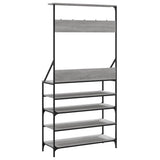 Clothes Rack with Shoe Storage Grey Sonoma 90x34x184 cm 837880