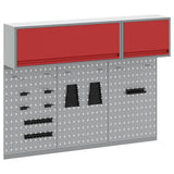 Tool Cabinet Set with Shelf 5 pcs Red Powder-Coated Steel 3321413