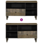 ZNTS TV Cabinet Black 80x33x46 cm Solid Wood Mango 4017809