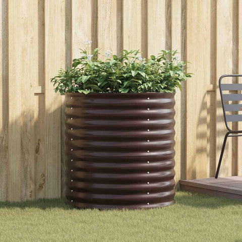 Garden Raised Bed Brown 80 x 80 x 81 cm Steel 42008136