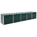 ZNTS Garden Raised Bed Galvanised Steel 400x80x45 cm Green 47057