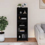 Book Cabinet Black 50x35x154 cm Solid Wood Pine 821718