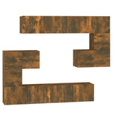 Wall-mounted TV Cabinet Smoked Oak Engineered Wood 3114587