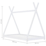 Kids Bed Frame White Solid Pine Wood 90x200 cm 283360
