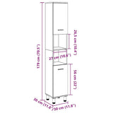 Bathroom Cabinet Concrete Grey 30x30x179 cm Engineered Wood 856139