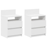 Bedside Cabinets 2 pcs with 2 Drawers White 40x33x60 cm 858561