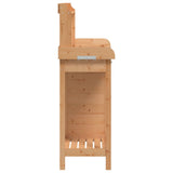 Potting Table with Cabinet Brown 110.5x45x124.5 cm Solid Wood Fir 156344