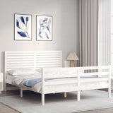 Bed Frame without Mattress White 160x200 cm Solid Wood 3195037