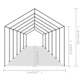Party Tent PE 6x12 m Grey 275270
