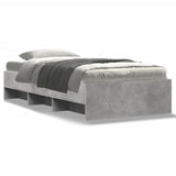 Bed Frame Concrete Grey Engineered Wood, Plywood Single Bed Frame 3295670