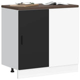 Kitchen Base Cabinet Lyon Black Engineered Wood 854290