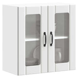 Kitchen Wall Cabinet with Glass Door Lucca White Engineered Wood 853907