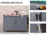 Garden Storage Cabinet, Outdoor Tool Shed, Potting Bench Table with Galvanized Top and Two Shelves T3398P377603