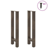 Console Table Legs Natural Steel 2 pcs 38x cm Steel 4013299
