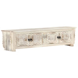 TV Cabinet White 140x30x35 cm Solid Mango Wood 286388