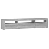 TV Cabinet with LED Lights Grey Sonoma 195x35x40 cm 3152744
