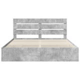 Bed Frame with Drawer Concrete Grey 200 x 200 cm Engineer Wood 3411810