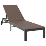 Sunbed Reclining 2-person 3 pcs Brown Poly Rattan 42004130